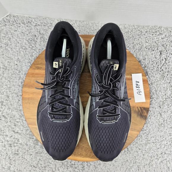 Brooks Mens 11.5D Adrenaline GTS 21 Black Gray Athletic Gym Daily Running Shoe - Picture 5 of 12